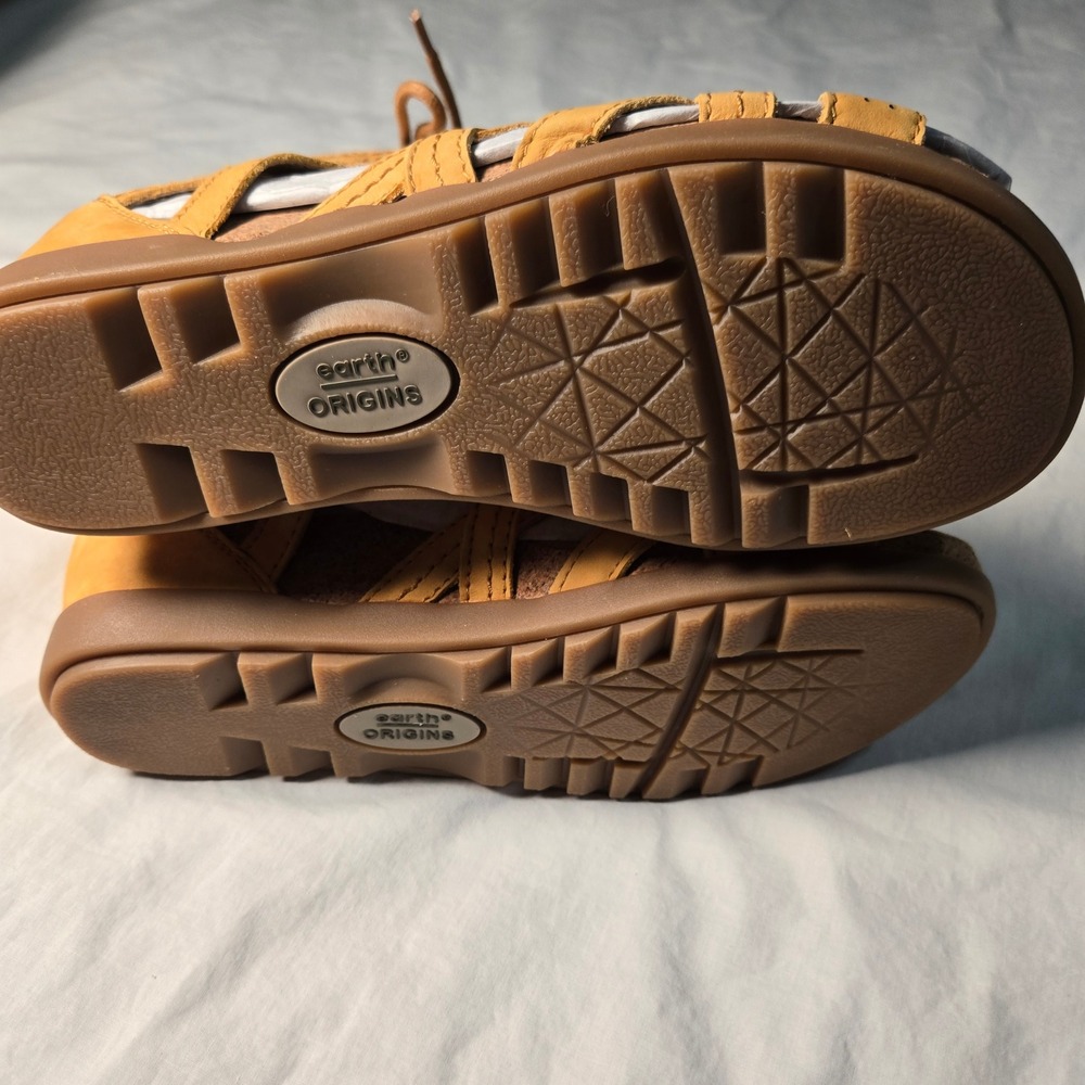 Earth Origins Corie Wide Amber Yellow Nubuck Gladiator Sandals 8W 7207806WWBCK - Picture 5 of 7